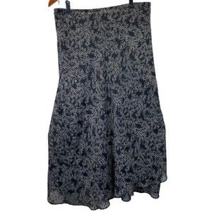 LANE BRYANT WOMAN MAXI SKIRT SIZE 14/16 BLACK LONG CONTRAST SLIP ELASTIC WAIST